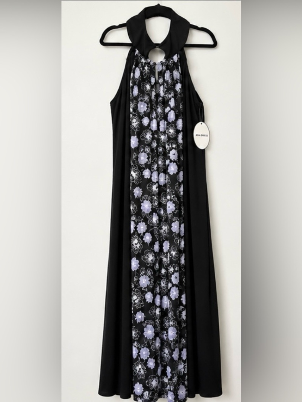 Soma Black Maxi Dress with Lilac Floral Center Panel